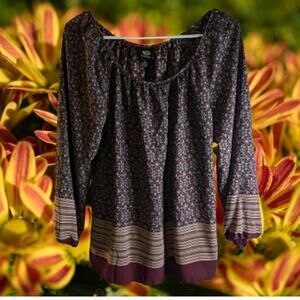 Bobeau small NWOT elastic neckline and sleeves oversized woman's peasant  top